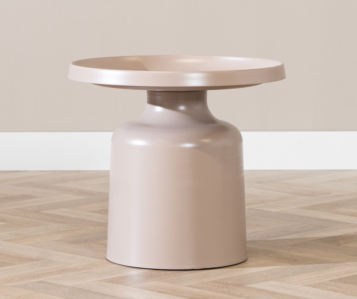 Bronx71® Salontafel Donna rond metaal taupe - Salontafel rond
