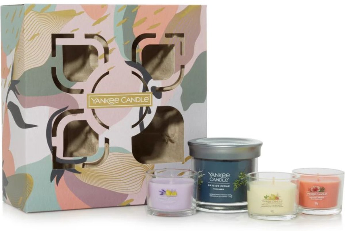 Yankee Candle Under The Desert Sun 1 Kleine Geurkaars & 3 Filled Votive Cadeauset Meerkleurig