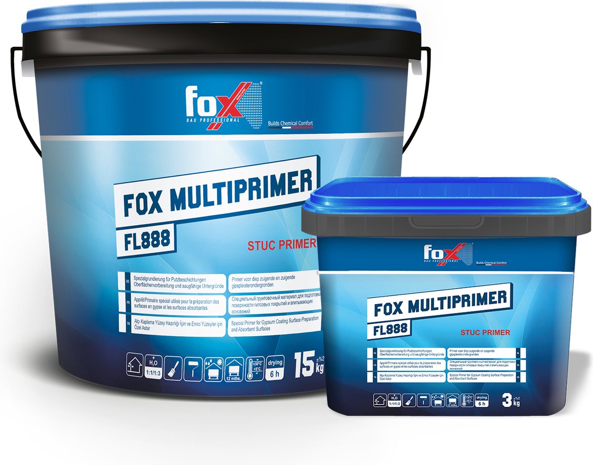 FOX STUC PRIMER FL888 - Stuc primer - Primer - voorstrijker - 3 kg - Fox Bau