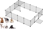 Ren- puppy ren- Organizer voor dobbelstenen van metaaldraad, mobiele omheining van Yard draad voor producten van huisdieren (zwart, 16 stuks)