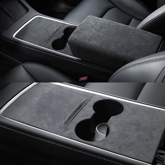 Tesla Model Y Luxe Alcantara Console Cover - Mise à niveau intérieure élégante - Accessoires de vêtements pour bébé Nederland België
