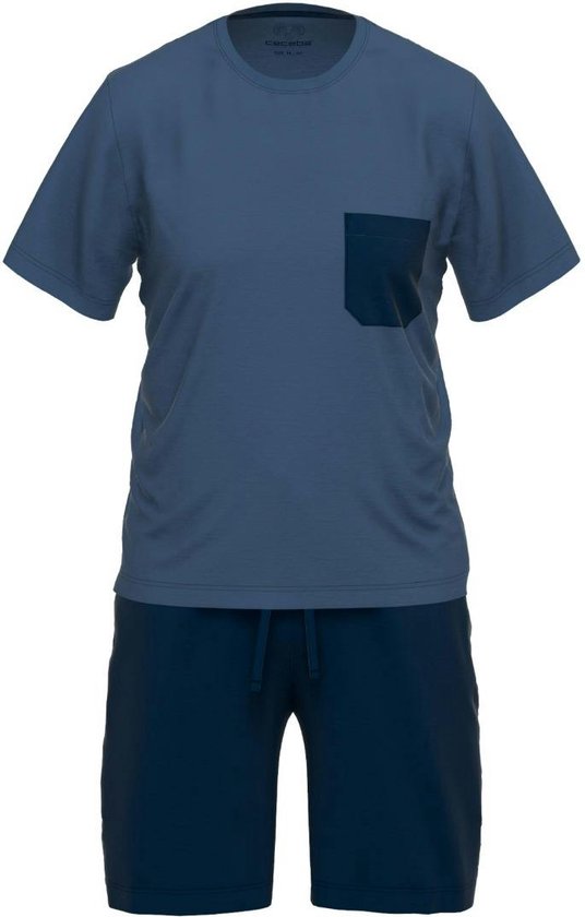 Ceceba Pyjama korte broek - 620 Blue - maat 4XL (4XL) - Heren Volwassenen - Bamboe- 31219-6096-620-4XL