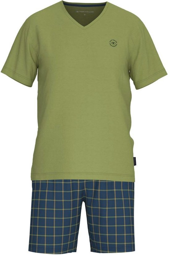 Tom Tailor Pyjama korte broek - Blauw-Groen - 71380-4009-320 - M - Mannen
