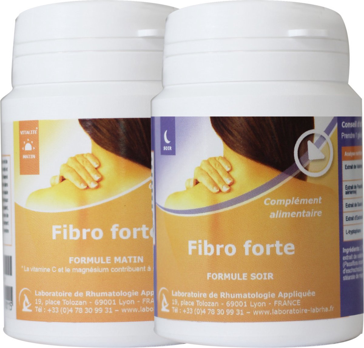 Goedkoopste Fibro Forte - Fibromyalgie - Duo-Pack voor 60 dagen - met ochtend en avond capsules - extra sterke formule voor minder pijn, minder vermoeidheid en beter slapen