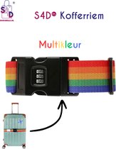 S4D® - Kofferband - Bagageriem - Kofferriem - Koffersloten - Met Cijferslot - 2 Meter - Multikleur