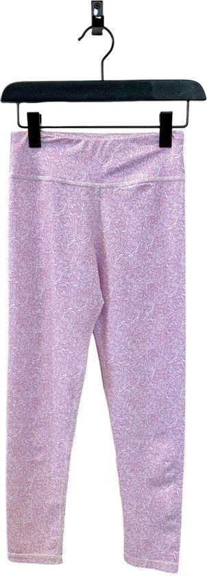 Ducksday - leggings de sport pour filles - pantalons de danse - matière stretch - Rosie - Rose - taille 98/104
