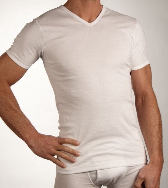 Eminence T-shirt V-hals - 0001 White - maat 3XL (3XL) - Heren Volwassenen - 100% katoen- 0318 0001-3XL