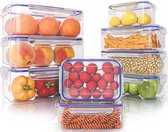 18 Stuks plastic Luchtdichte Voedselopslagcontainer, Plastic voedselcontainers voor keuken, pantry – Microgolfoven- en Diepvriesbestendig, Lekvrij