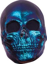 Party Chimp Terrifying Face Mask Crâne Crâne Squelette Métallique Blauw pour Halloween Costume Adultes - Latex