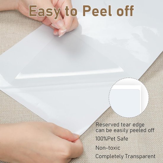 Krasbescherming tegen katten en andere deuren, 2,5 x 11 m, eenzijdig zelfklevend, transparant, voor bank, deur, tafel, meubels