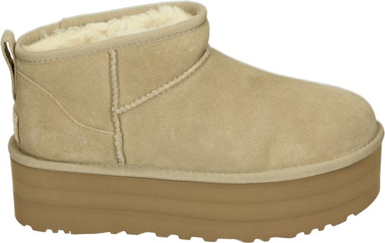 UGG CLASSIC ULTRA MINI PLATFORM W - Volwassenen Gevoerde laarzenSnowbootsDames laarzen - Kleur: Wit/beige - Maat: 37