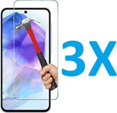 Screenprotector Glas - Tempered Glass Screen Protector Geschikt voor: Samsung Galaxy A55 - 3x