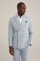 WE Fashion Heren slim fit blazer met ruitdessin