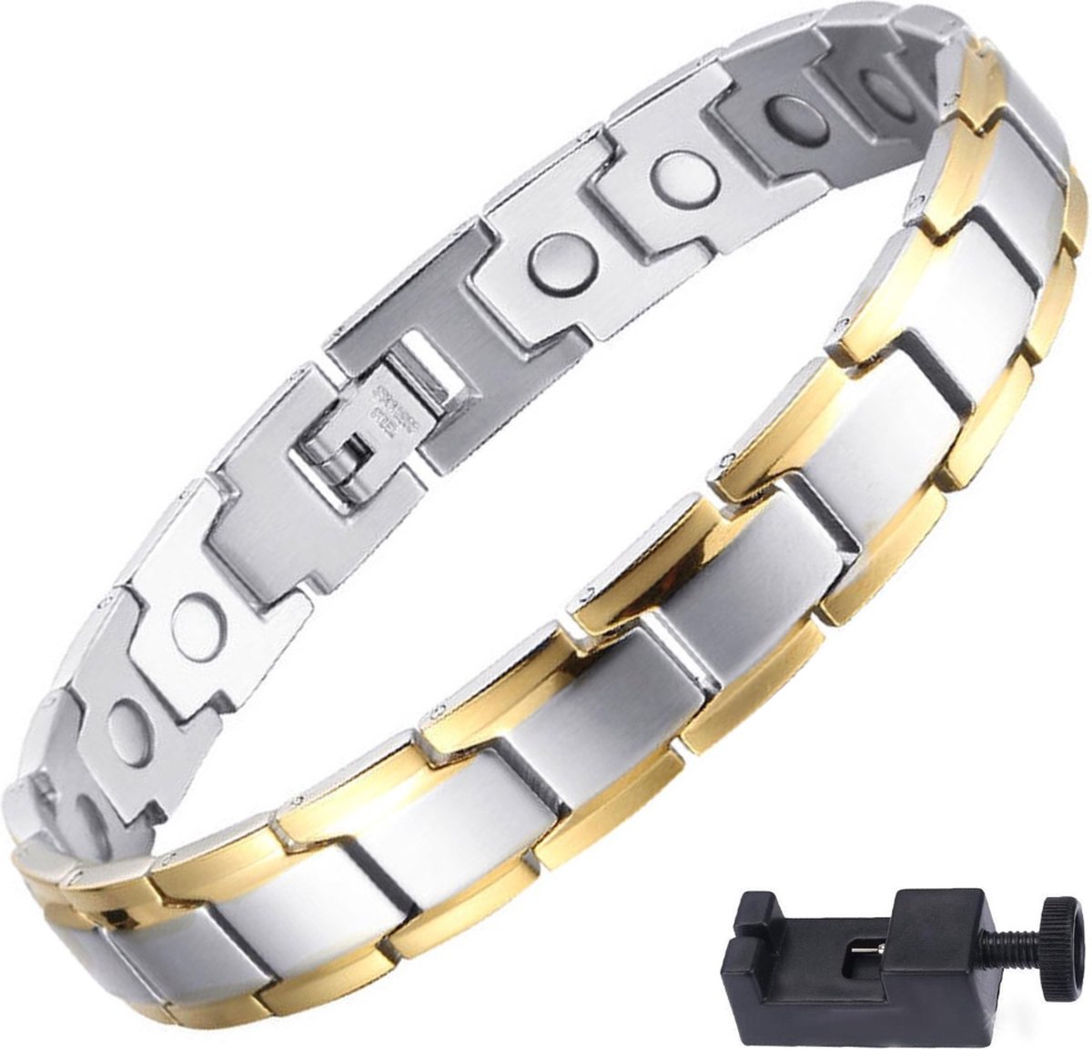Goedkoopste Narvie - Helende Armband - Magneet Armband - Gezondheidsarmband Magnetische Armband - Kleur Zilver/Goud