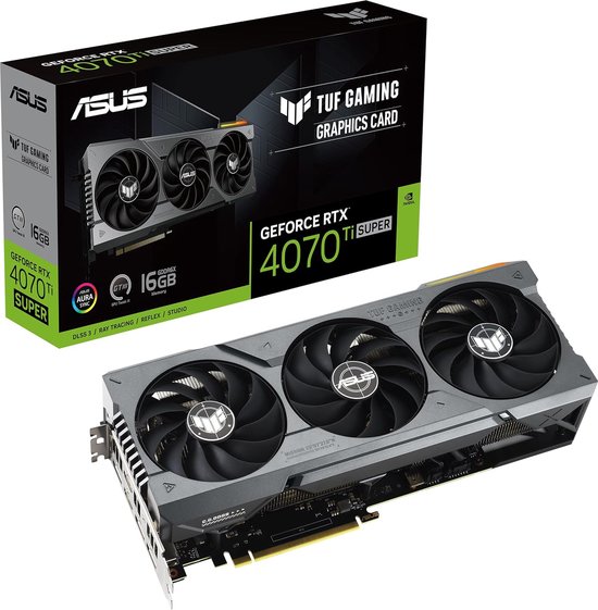 ASUS GeForce RTX 4070 Ti SUPER TUF – Videokaart – 16GB GDDR6X – PCIe 4.0 – 1x HDMI – 3x DisplayPort