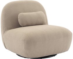 sweeek - Draaiende fauteuil 360° in gestructureerde bouclé en metaal met kussen - spino