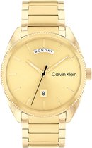 Calvin Klein CK25200447 PROGRESS Heren Horloge - Mineraalglas - Staal - Goudkleurig - 42 mm breed - Quartz - Vouw/Vlindersluiting - 3 ATM (spatwater)