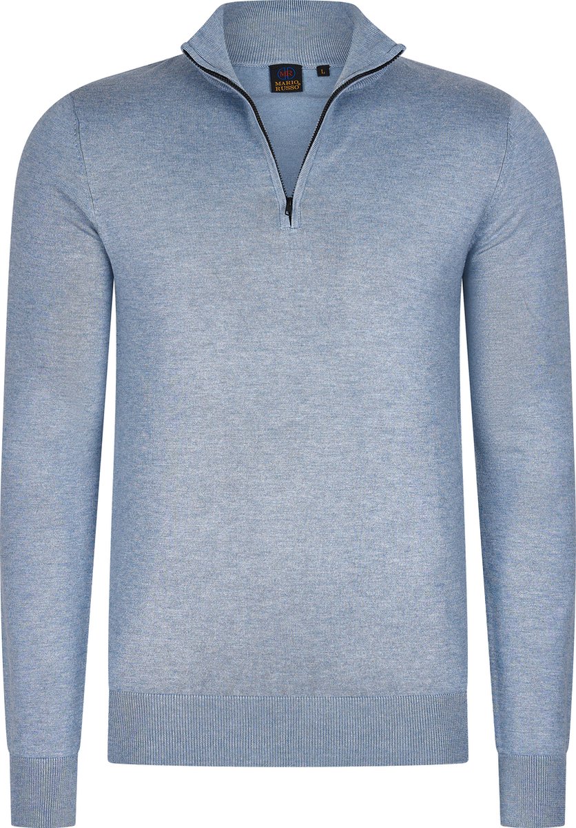 Mario Russo Mario Russo Half Zip Sweater light blue XL