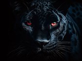 Zwarte Panter Canvas - Realistische Canvas Panter - formaat - 90x60cm