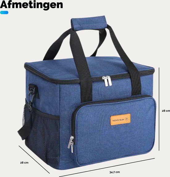 NOVOsun® Koeltas - Geïsoleerde Picknicktas - Verstelbare Schouderband - 4 laags - 15 Liter van NOVOsun — afbeelding 3