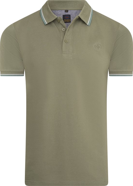 Mario Russo Polo shirt Edward - Polo Shirt Heren - Poloshirts heren - Katoen - 3XL - Legergroen