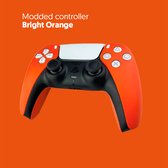 Manette Playstation 5 – Coque avant et arrière modifiée Orange vif – Modded Dualsense – Convient pour Playstation 5 et PC