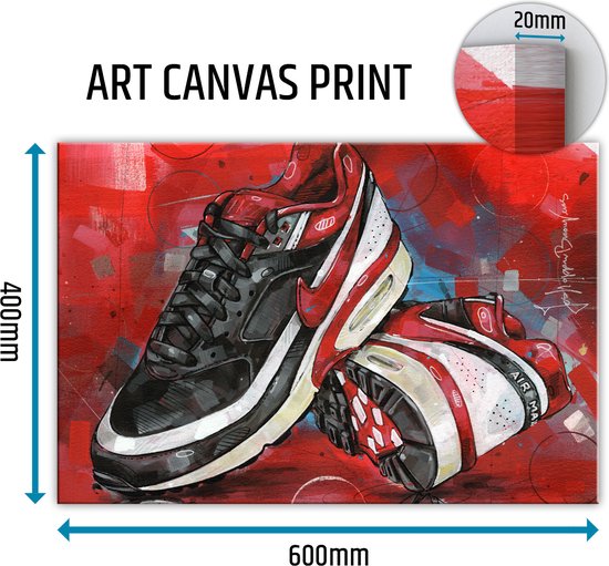 Sneaker canvas classic BW varsity red 2 60x40 cm