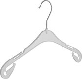 De Kledinghanger Gigant - 120 x Blousehanger / shirthanger / kinderhanger T33 kunststof wit met rokinkepingen, 33 cm