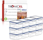 TronicXL 12 pièces 300 ml boîte de rangement pour aliments frais avec fermeture à clic boîte de rangement hermétique boîte conteneur cuisine lavable au lave-vaisselle