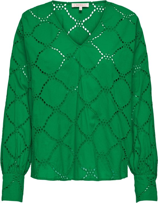 Only Blouse Onldora Gellar Ls V-neck Emb Top Wv 15314546 Green Bee Dames Maat - S