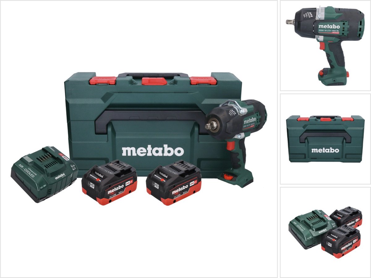 Metabo Gereedschap - 18V ACCU-slagmoersleutel, 2x accu 8,0 Ah XR, lader 602401810