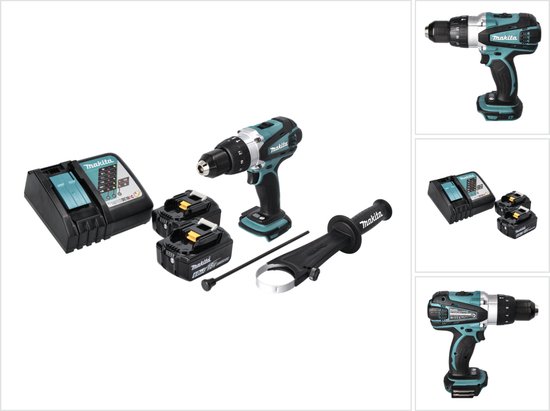 Makita DHP 458 RG accu-klopboormachine 18 V 91 Nm + 2x accu 6,0 Ah + oplader