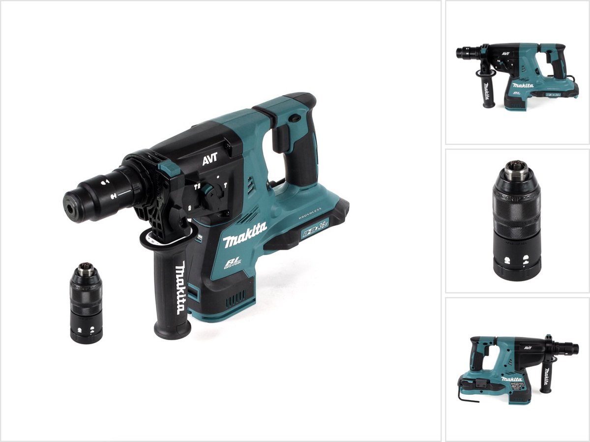 Makita DHR281Z 36V (2x 18V) Li-Ion Accu SDS-plus combihamer body - 2,8J - koolborstelloos thumbnail 2