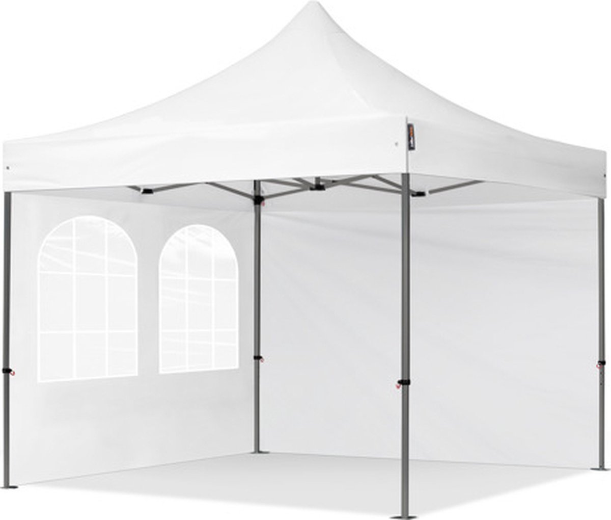 TOOLPORT 3x3 m Easy Up partytent Vouwpaviljoen PREMIUM staal 40mm met zijwanden (vensters) wit