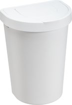 Plast Team - Prullenbak / poubelle, couvercle à charnière, blanc, 25 l, Seattle Swing