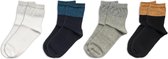 RAFRAY Socks - Glitter Sokken Voor Dames in Cadeaubox - Quarter Sokken - Premium Katoen - 4 paar - Maat 36-40