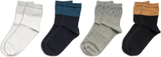 RAFRAY Glitzer Socken Damen - 6 Paar Knöchelsocken In Geschenkbox