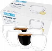 Glasrijk® Dubbelwandige espresso glazen - 80 ml - 4 stuks - Espresso