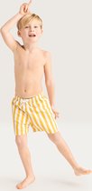 Swim Essentials UV Zwembroek Jongens - UV Zwemkleding Jongens - Kort - Geel/Wit Gestreept - 98/104