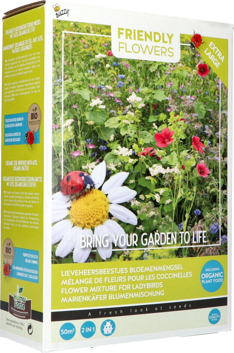 Bol.com Buzzy Friendly Flowers XL Lieveheersbeestjes 50 m² aanbieding
