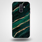 Smartphonica Telefoonhoesje voor Samsung Galaxy A6 Plus 2018 met marmer opdruk - TPU backcover case marble design - Groen Goud / Back Cover geschikt voor Samsung Galaxy A6 Plus 2018