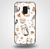 Smartphonica Telefoonhoesje voor Samsung Galaxy A8 2018 met katten opdruk - TPU backcover case katten design / Back Cover geschikt voor Samsung Galaxy A8 2018
