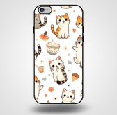 Smartphonica Telefoonhoesje voor iPhone 6/6s Plus met katten opdruk - TPU backcover case katten design / Back Cover geschikt voor Apple iPhone 6/6s Plus