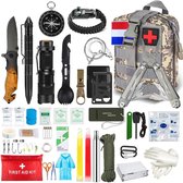 Survival set | Survival kit | Multicam camouflage | 40-Delig | Nood pakket met EHBO | Oorlog prep survivalsets | Kamperen, outdoor en prepping | HOGE KWALITEIT (zie filmpje)