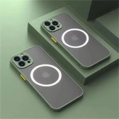 Magnetisch Magsafe Mat Hoesje Voor Iphone 15 Pro Schokbestendig Pantserhoezen Voor Iphone (Donker Groen)