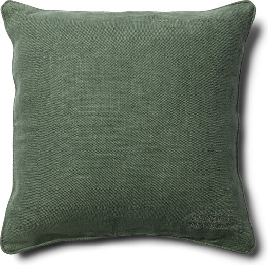 Riviera Maison Kussenhoes 50x50 Groen linnen effen kleur - Verona sierkussen vierkant