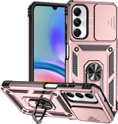Coverup Ring Kickstand Back Cover met Camera Shield - Geschikt voor Samsung Galaxy A05s Hoesje - Rose Gold