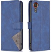 BINFEN Geometric Book Case - Geschikt voor Samsung Galaxy Xcover 7 Hoesje - Blauw