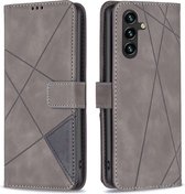 BINFEN Geometric Book Case - Geschikt voor Samsung Galaxy A05s Hoesje - Grijs