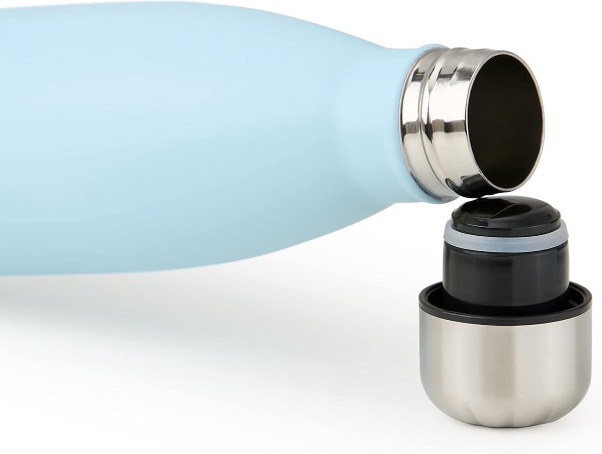Thermoskan 350 ml thermoskan 350 ml roestvrij staal waterdicht herbruikbaar BPA-vrij voor warme en koude dranken helder blauw